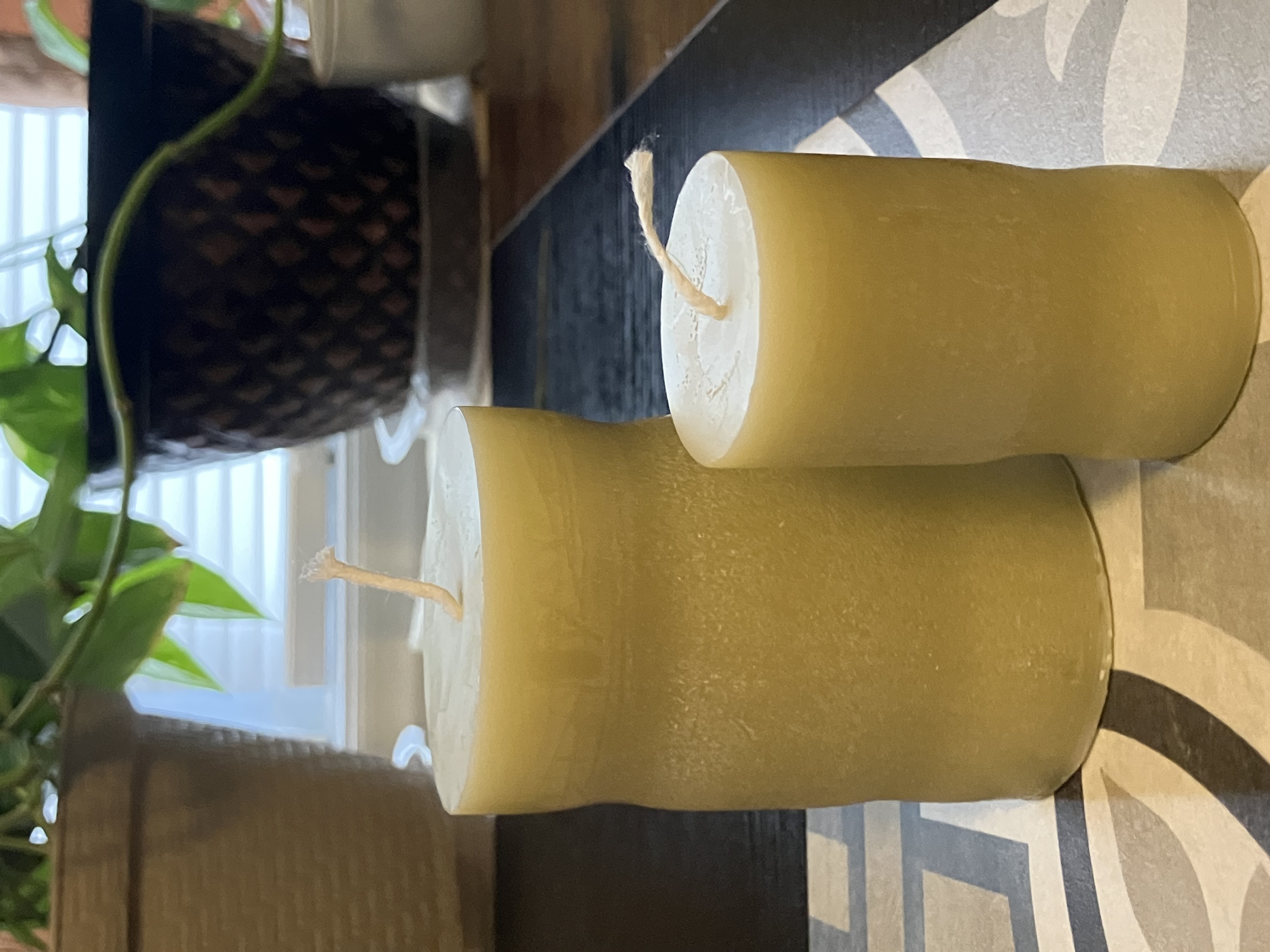 Beeswax Pillar Candles