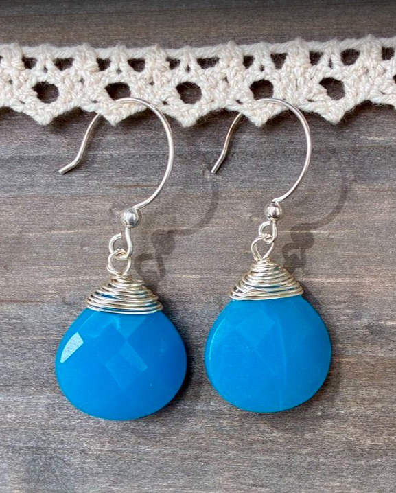 Vivid Blue Teardrop Earrings