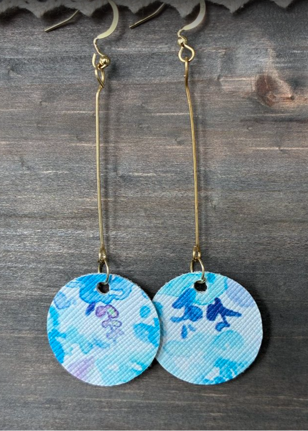 Hand-Painted Floral Drop Earrings