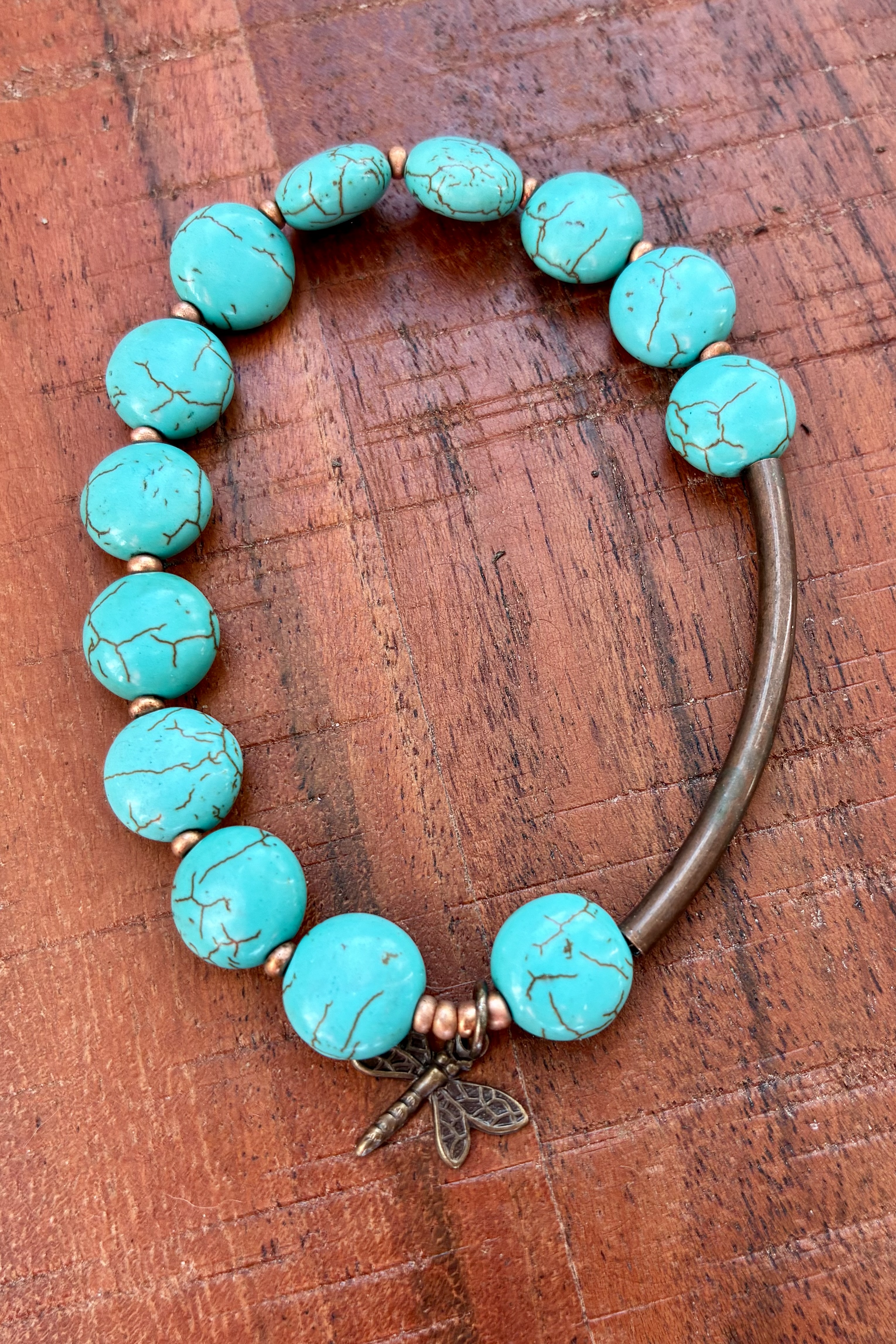 Turquoise-Look Bead Bracelet