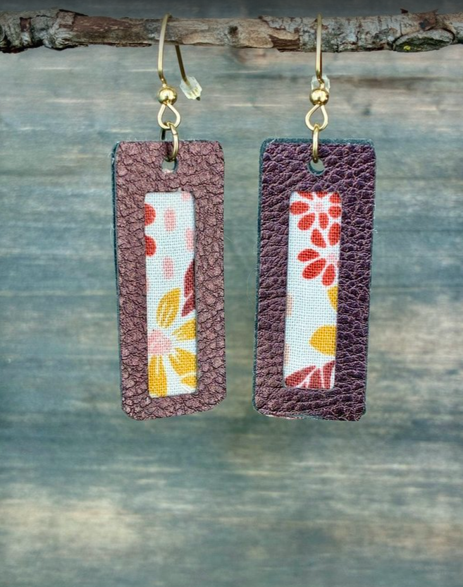 Floral Leather Earrings