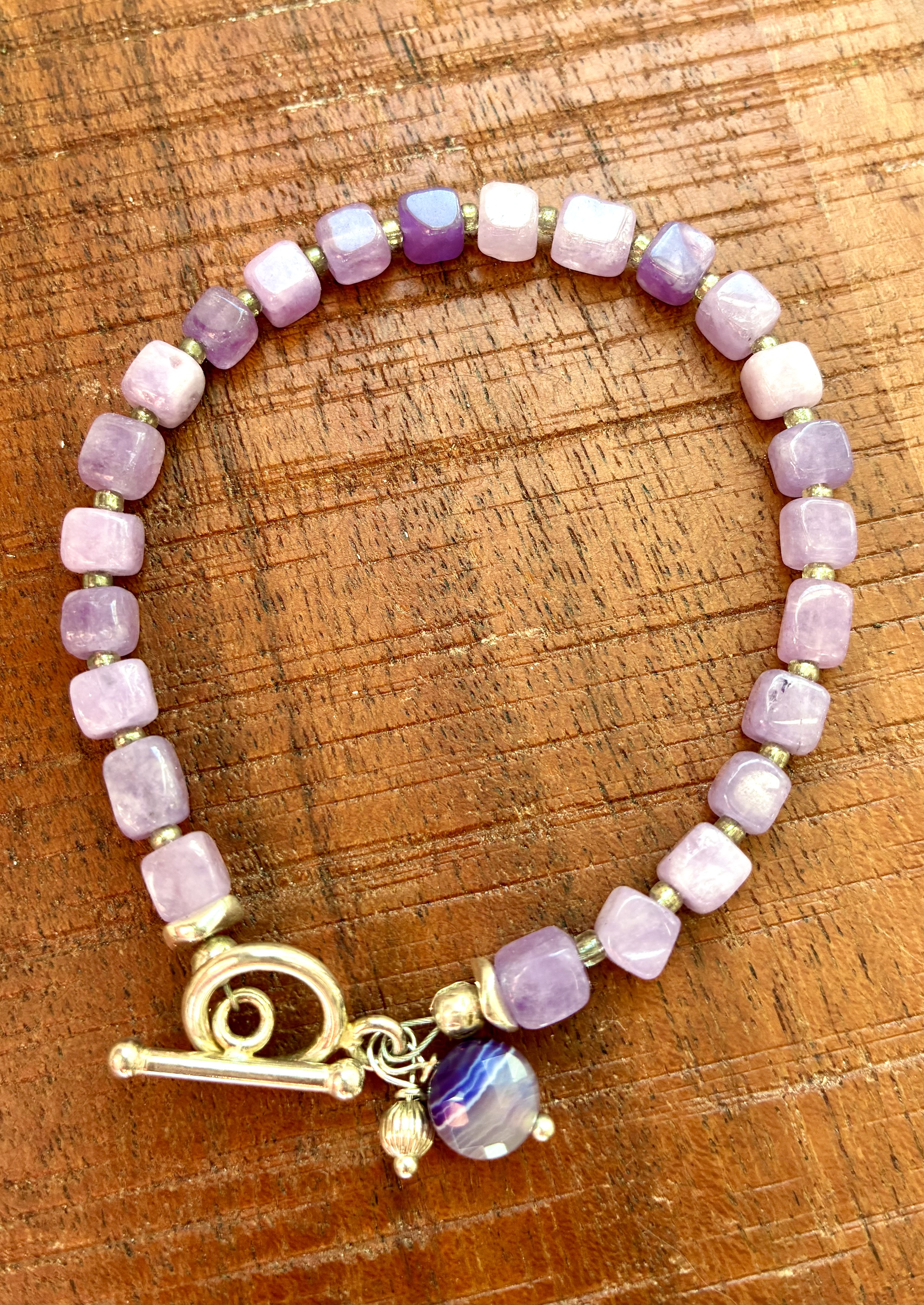 Lavender Square Stone Bracelet