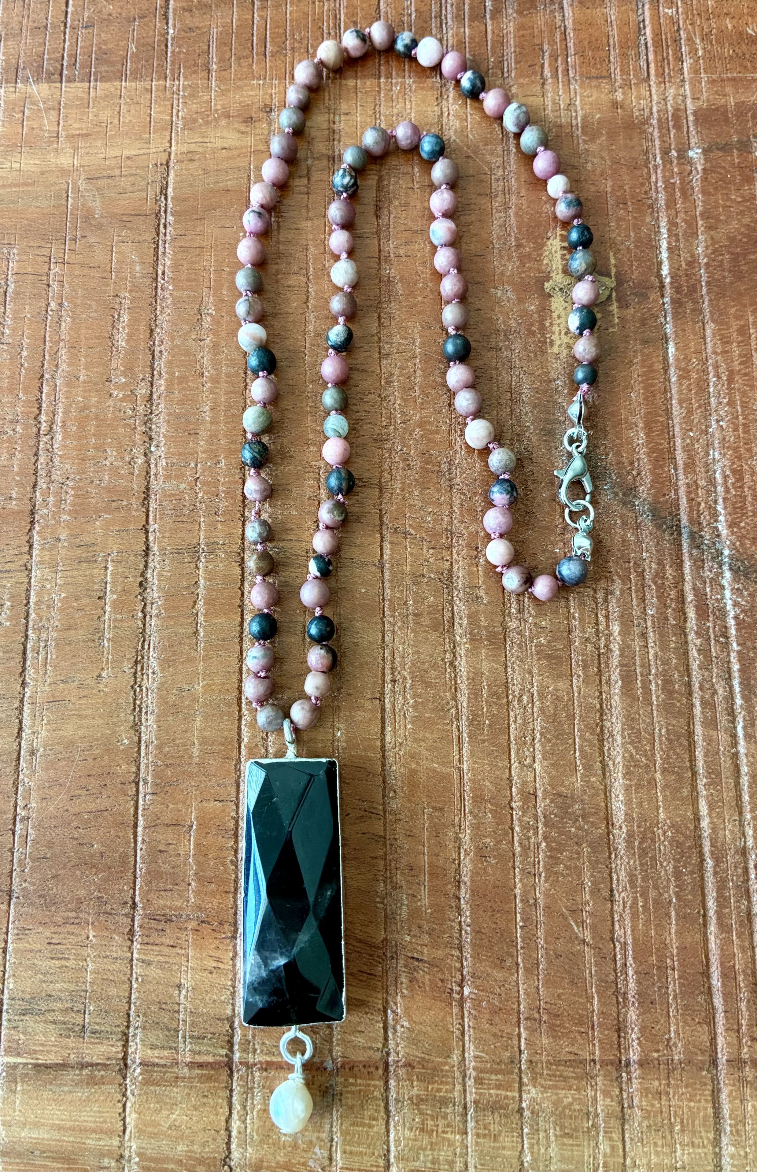 Black Stone Pendant Necklace