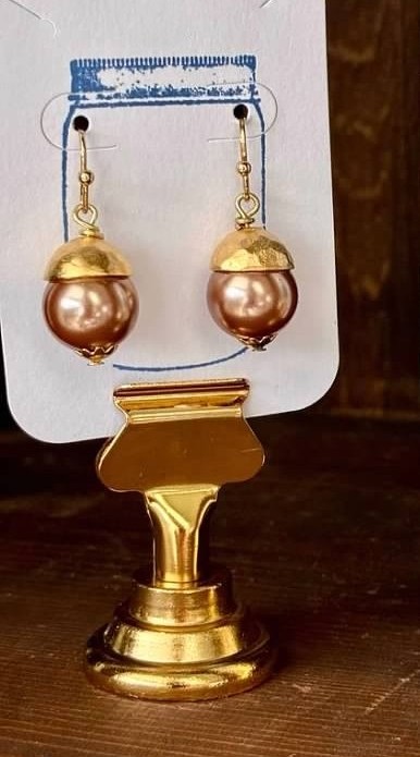 Golden Cap Drop Earrings