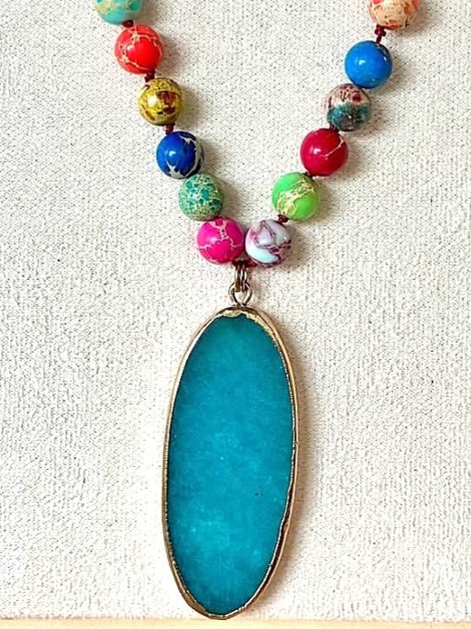 Vibrant Dyed Jasper Necklace