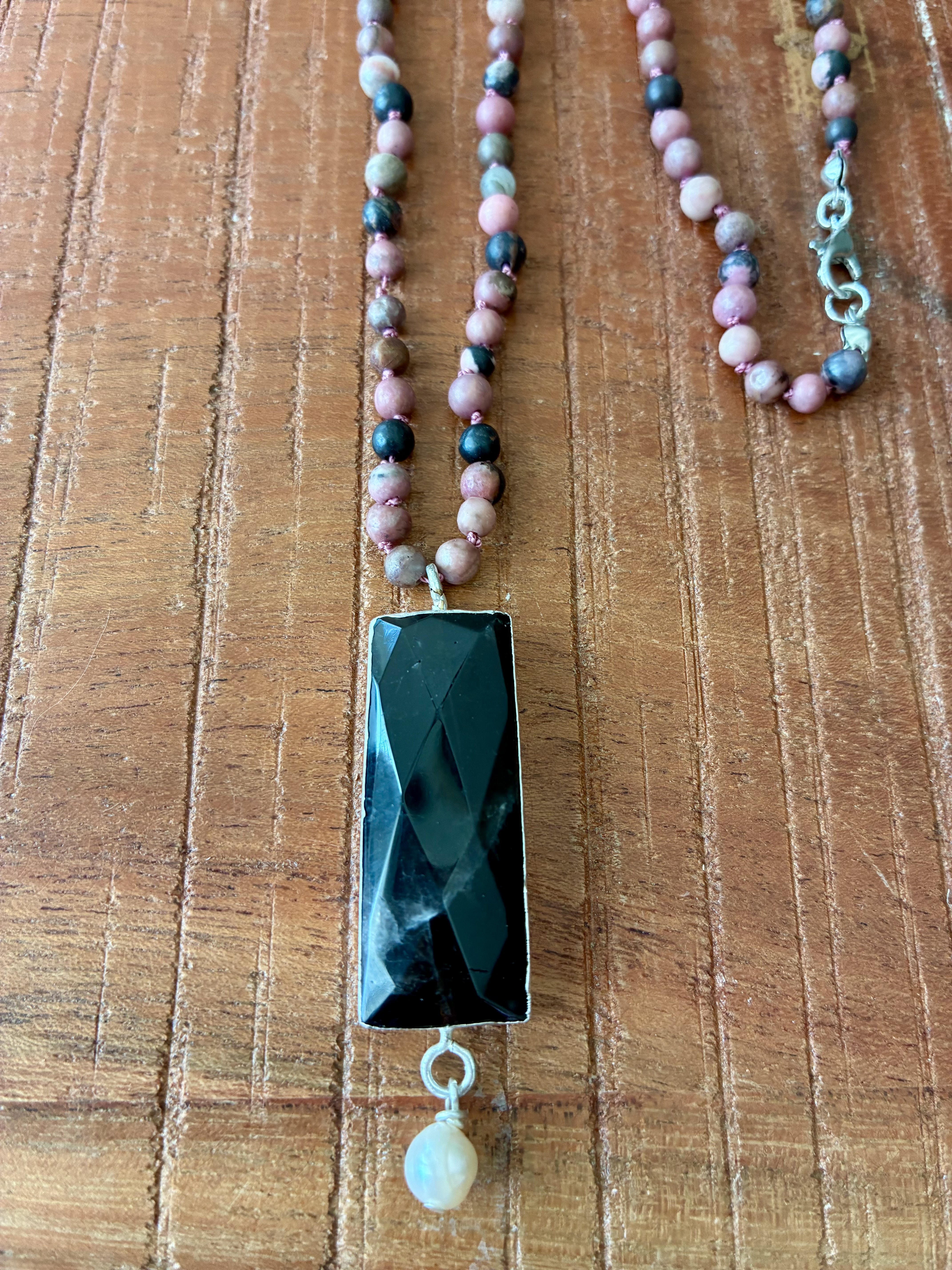 Black Stone Pendant Necklace