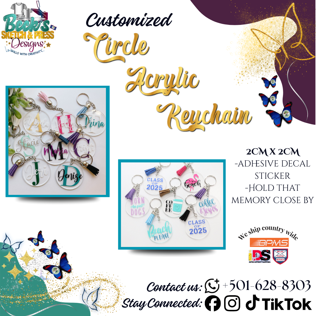 Customized Circle Acrylic Keychain