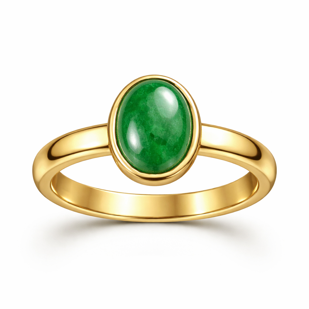 Anillo de oro con jade