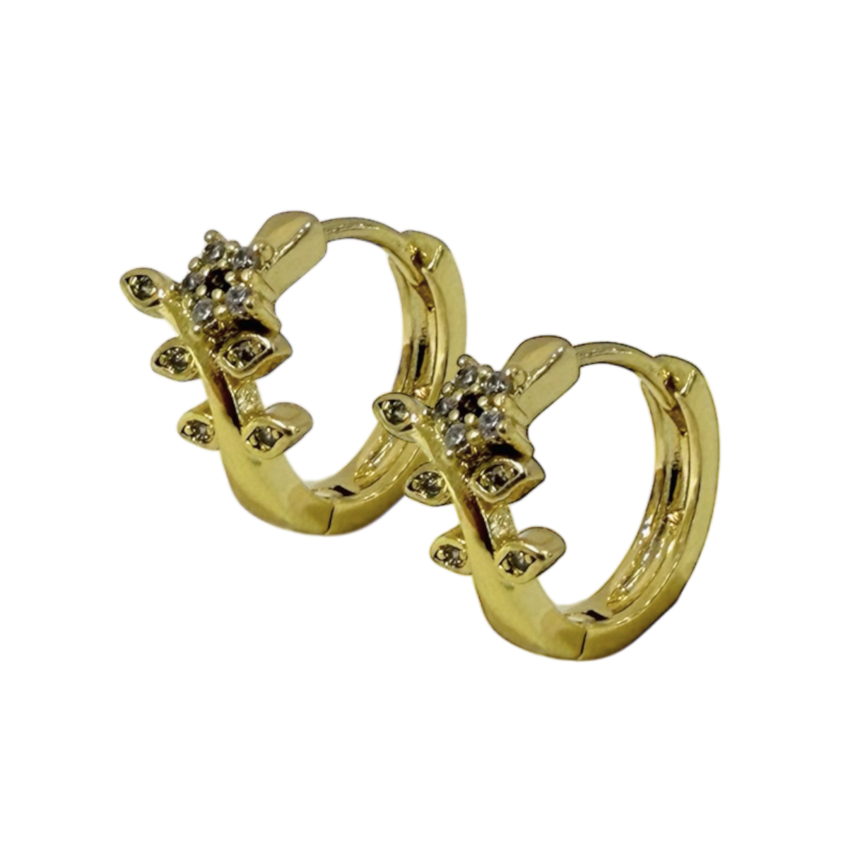 Huggie Oro Laminado flor 14k H48
