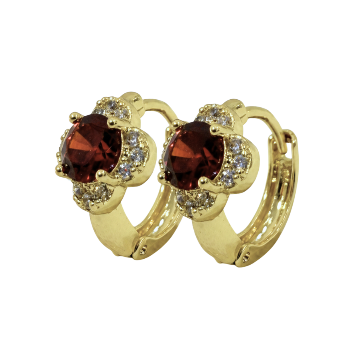Huggie flor Oro Laminado 14k H44