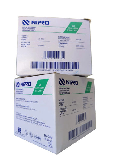 AGUJA HIPODERMICA VERDE 21 X 32 C/100