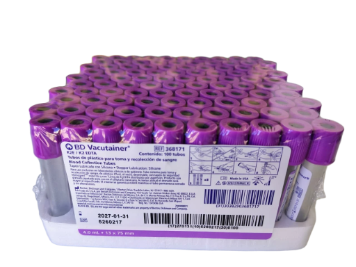 TUBO VACUTAINER LILA 4.0 ML C/100