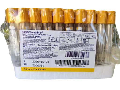 TUBO VACUTAINER ORO SST 5 ML C/100