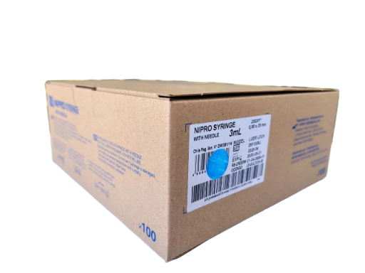 JERINGA 3 ML AZUL  C/100