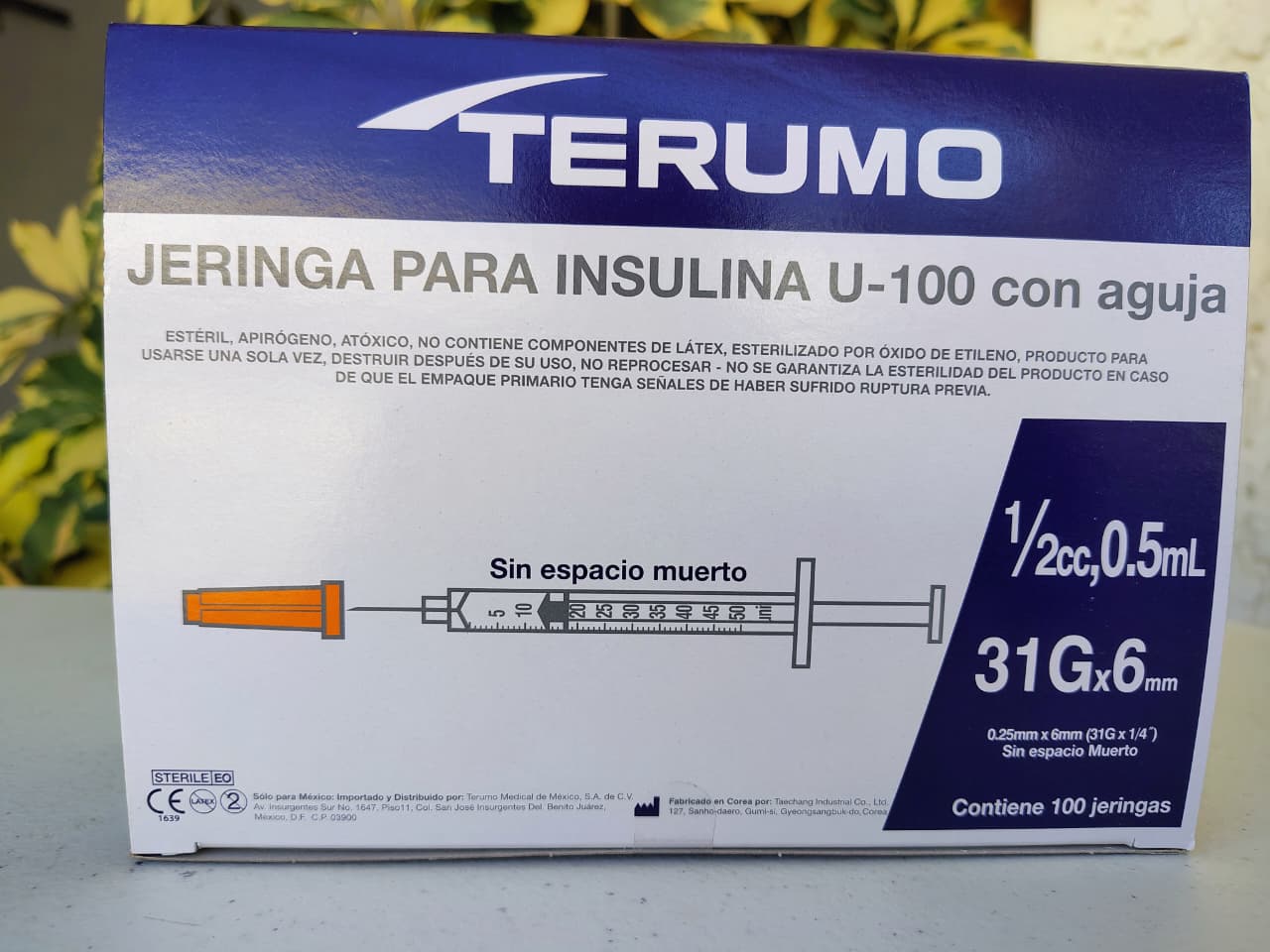 JERINGA INSULINA 0.5 ML, 31G X 6 MM  C/100