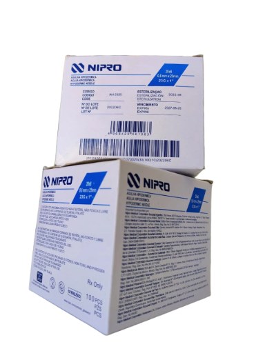 AGUJA HIPODERMICA AZUL 23 X 25 C/100