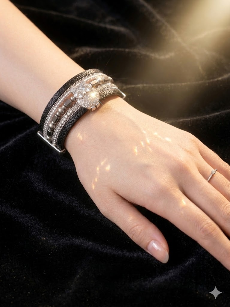 Owl Charm Leather Bracelet