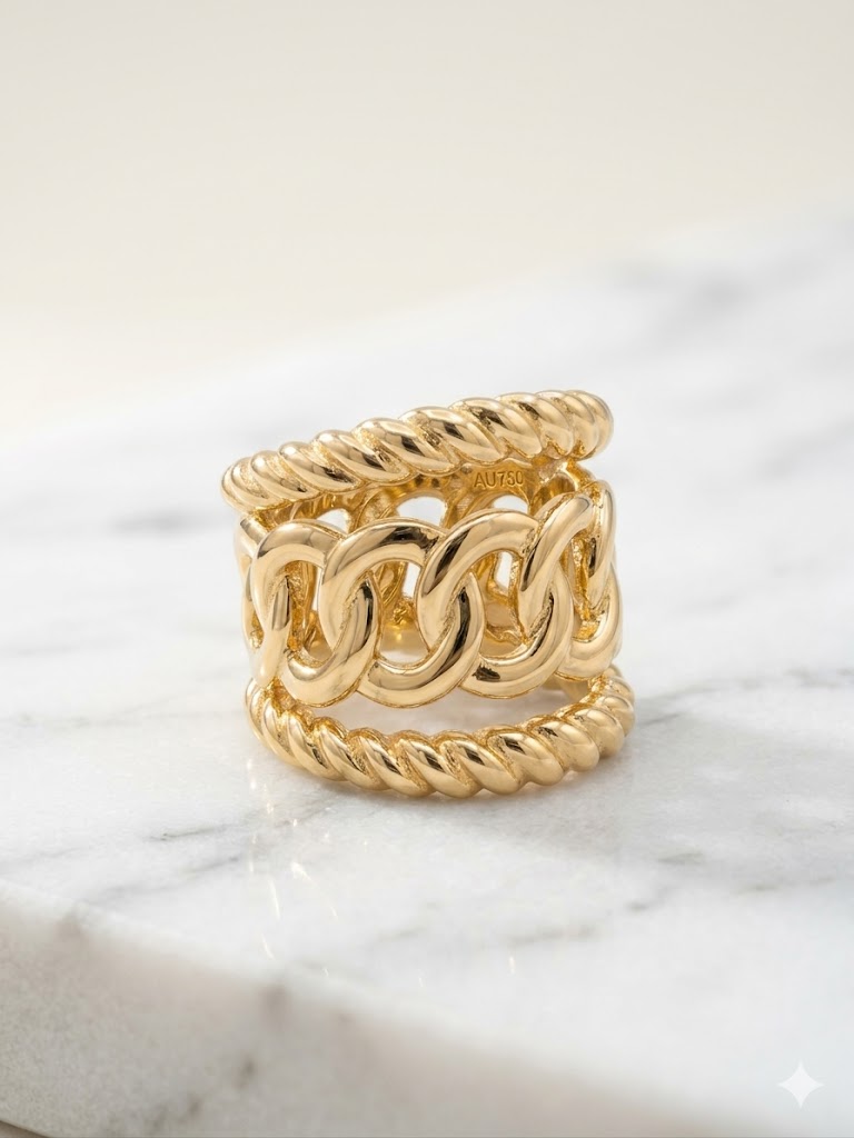 Bold Chain Gold Ring