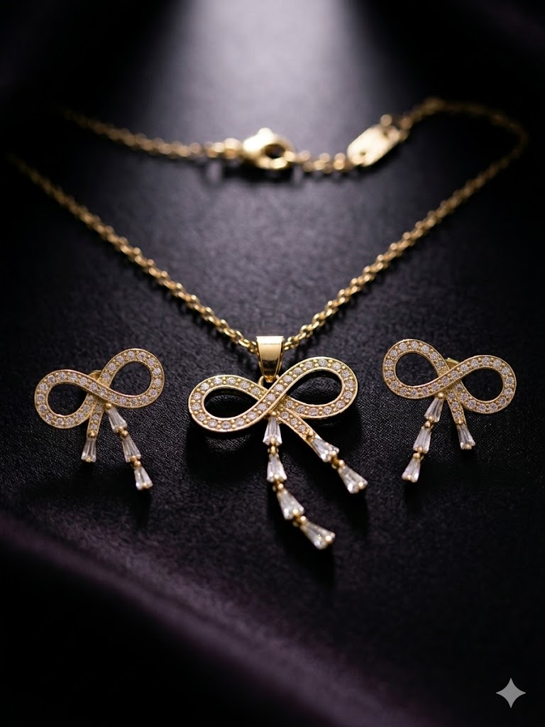 Elegant Infinity Pendant Set