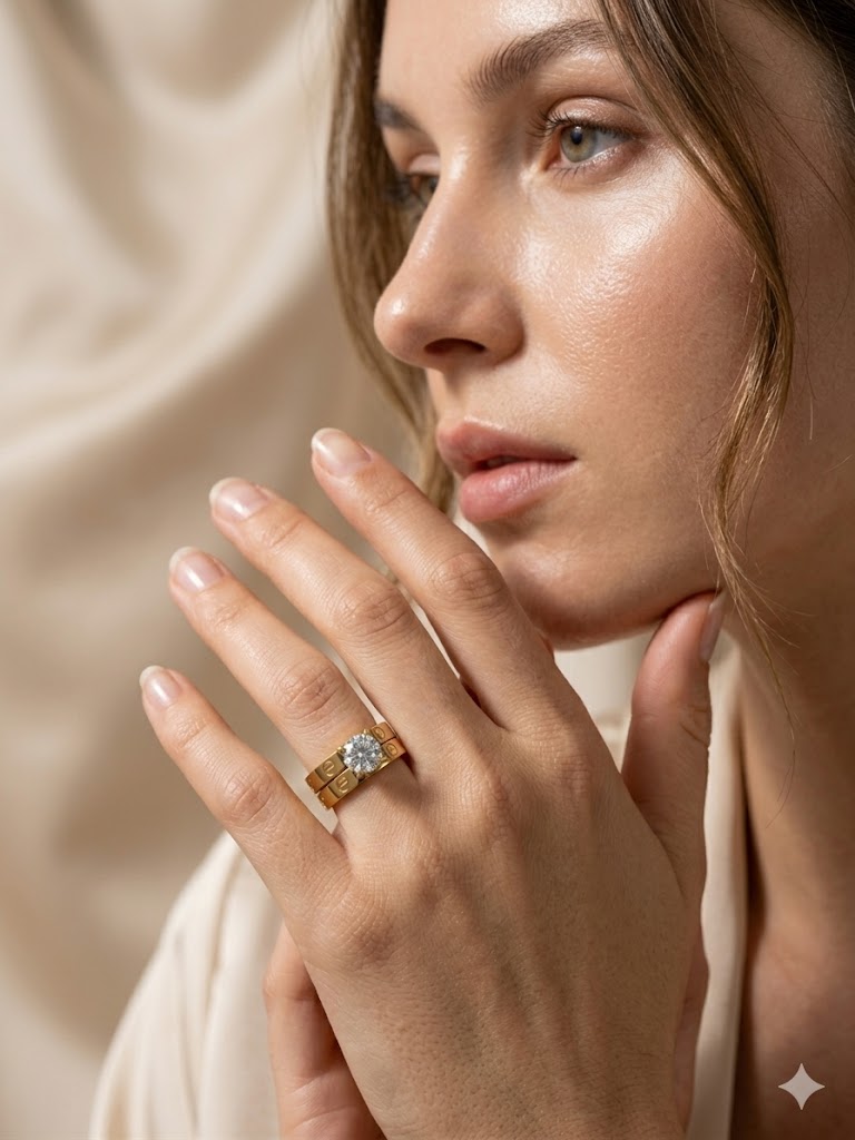 Stackable Solitaire Ring