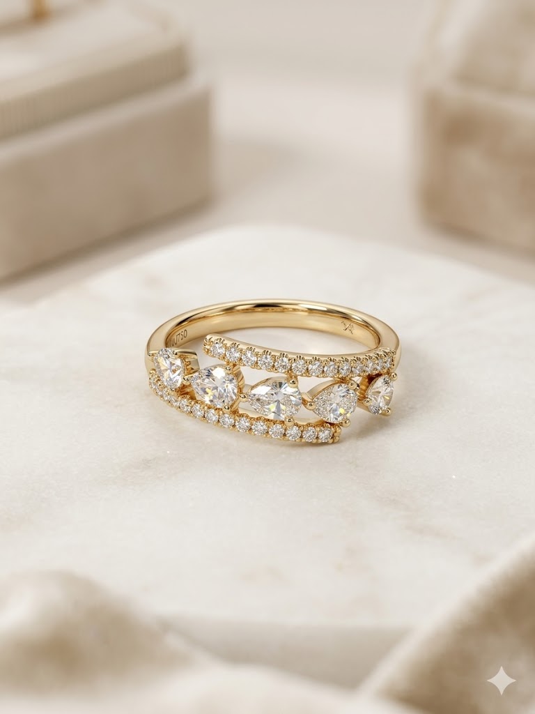 Elegant Gold Diamond Style Ring
