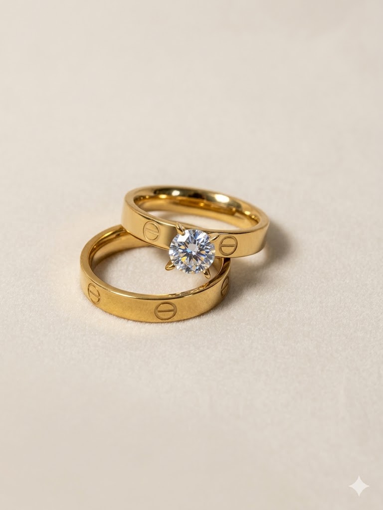 Stackable Solitaire Ring