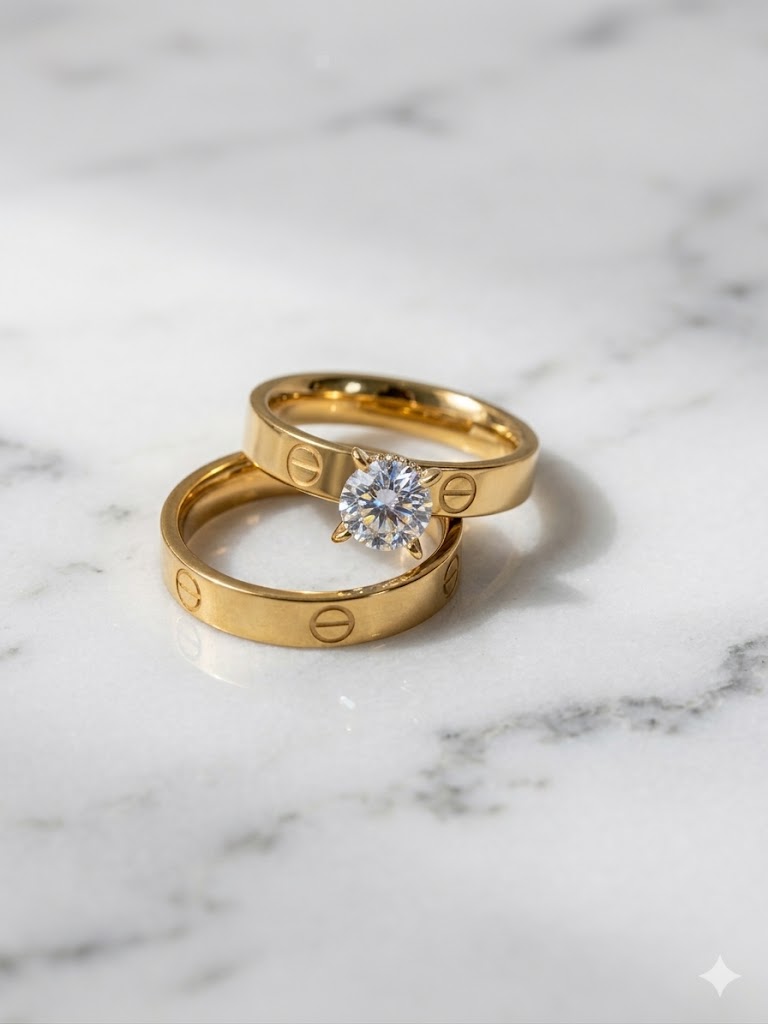 Stackable Solitaire Ring