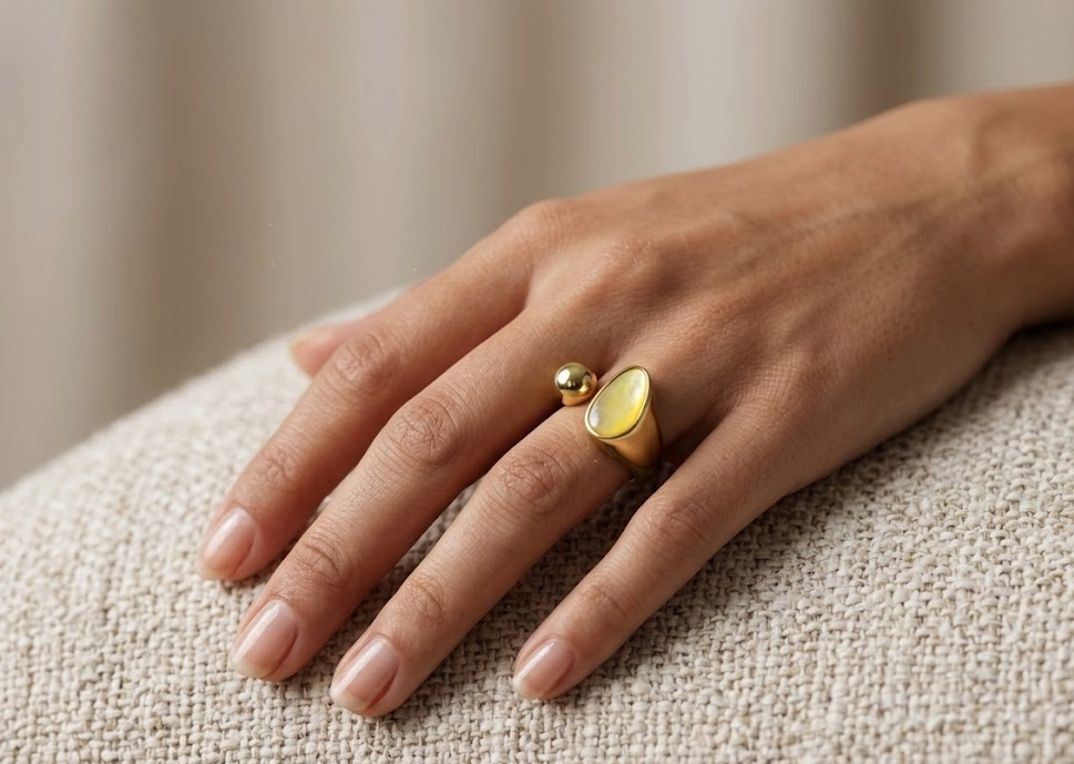 White Stone Statement Ring