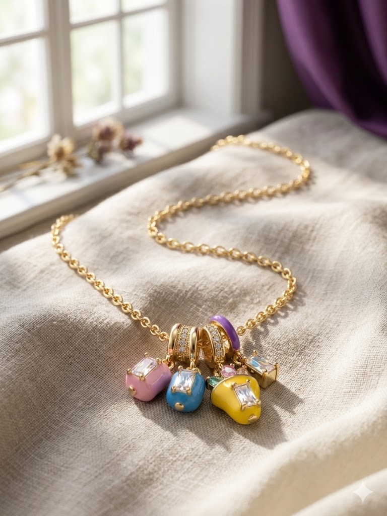 Gold Chain Charm Necklace