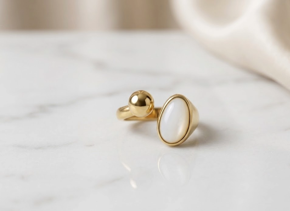 White Stone Statement Ring