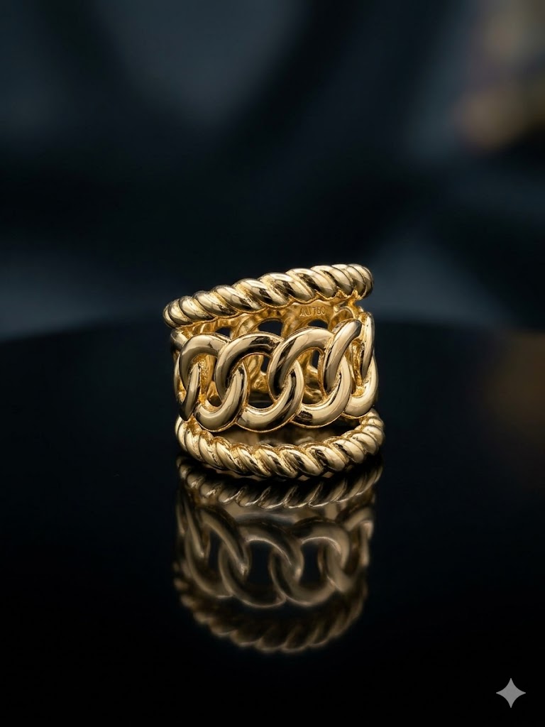 Bold Chain Gold Ring