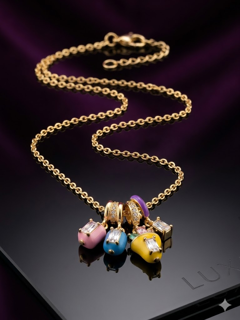 Gold Chain Charm Necklace