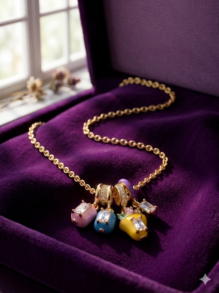 Gold Chain Charm Necklace