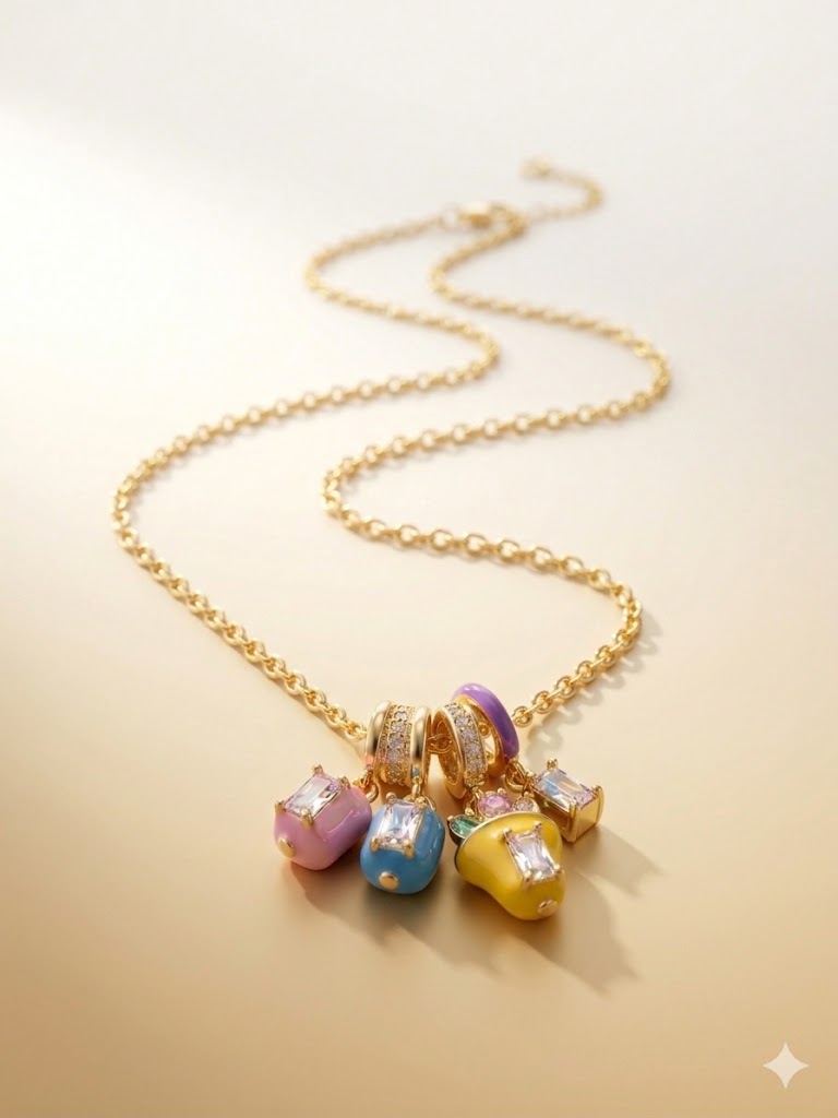 Gold Chain Charm Necklace