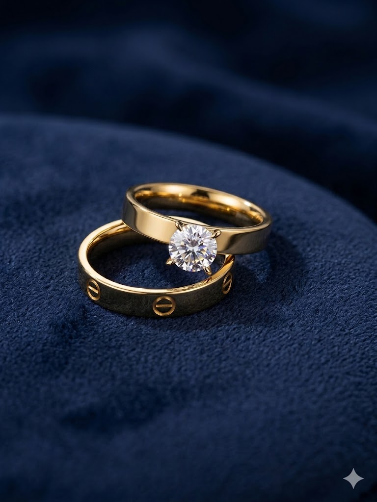 Stackable Solitaire Ring