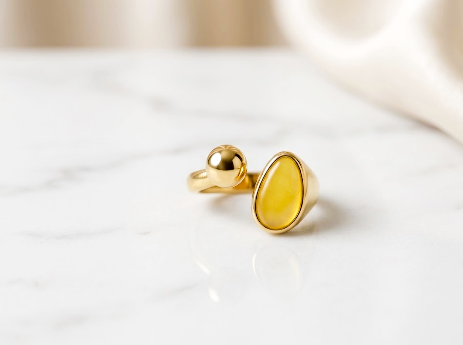 White Stone Statement Ring