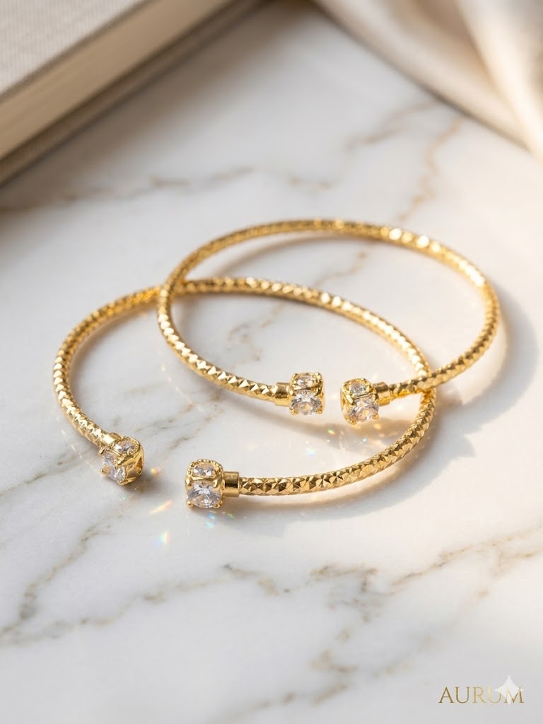 Gold Diamond Bangles