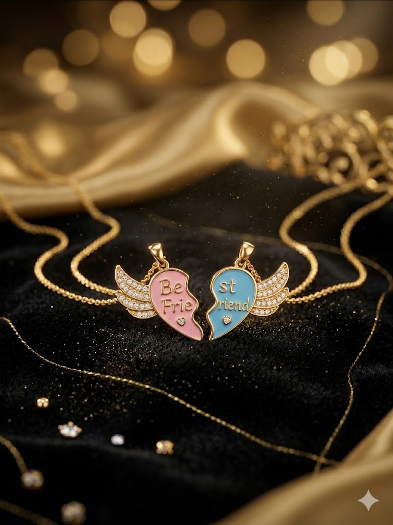 Best Friend Winged Pendant Necklace Set