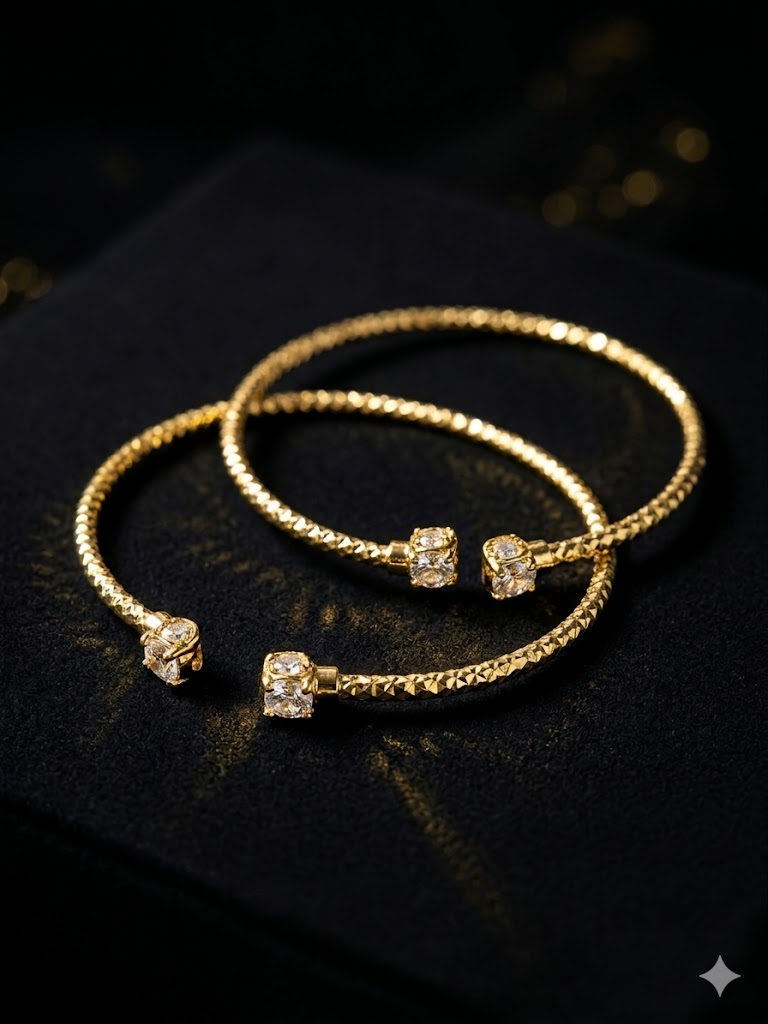 Gold Diamond Bangles