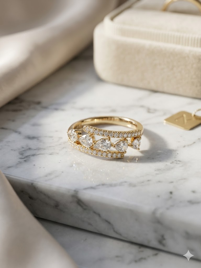 Elegant Gold Diamond Style Ring