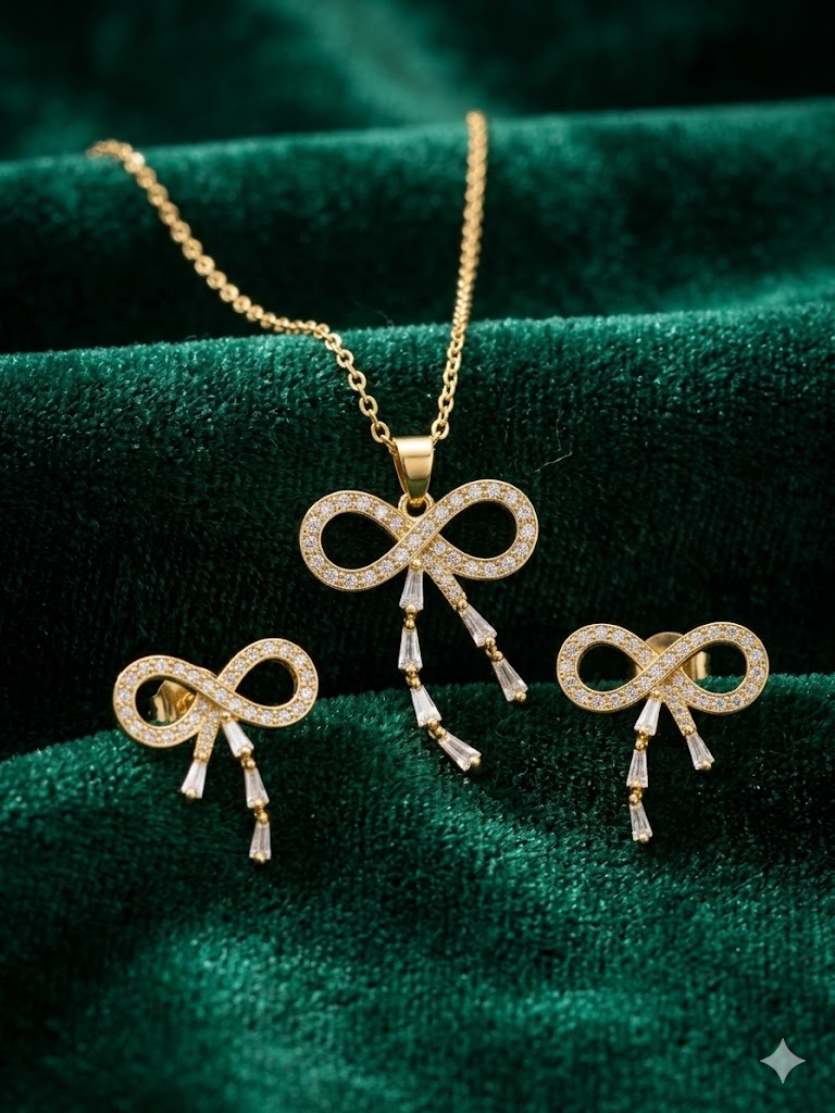 Elegant Infinity Pendant Set
