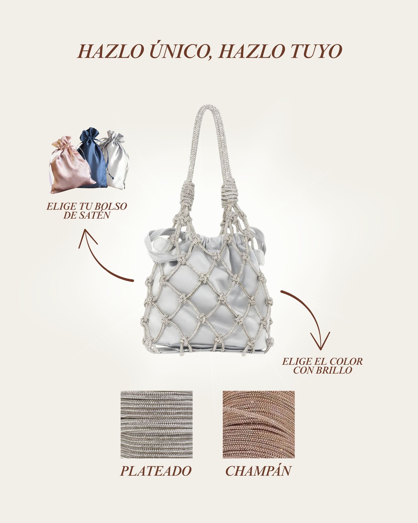 30 de Mayo 17:00 - 20:00  | BOLSOS DE MACRAMÉ BRILLANTE (6 opciones de bolsos)