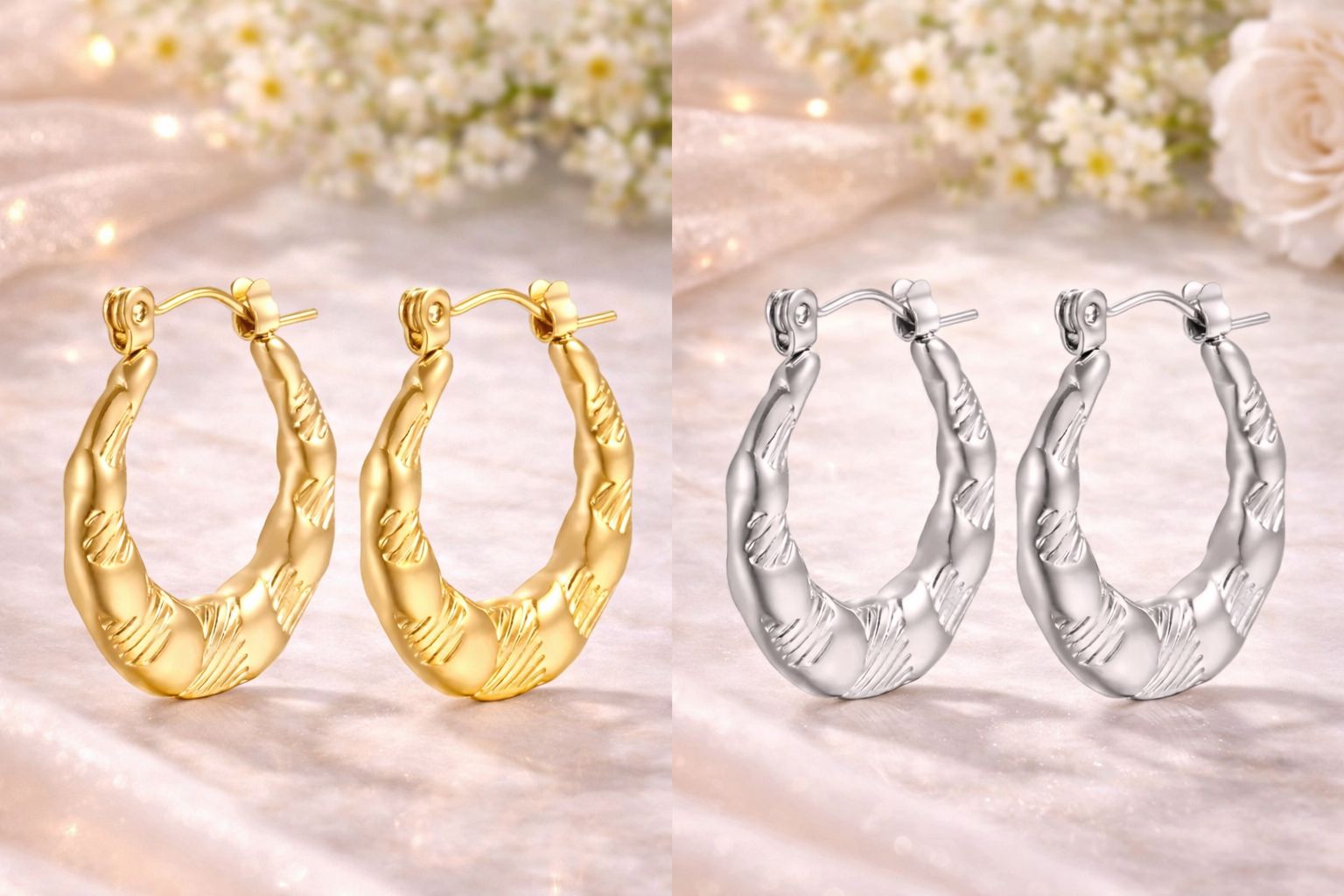 Twisted Hoop Earrings stainless steel 