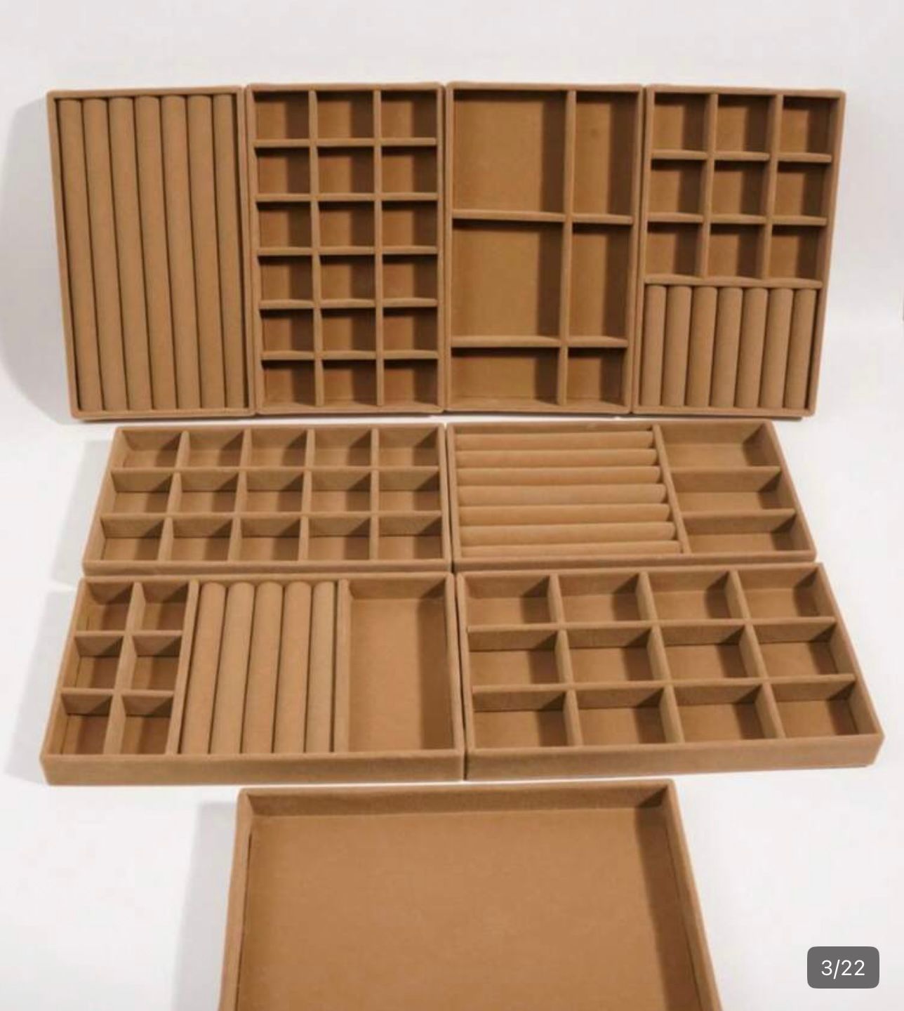 Drawer Organizer Tray Se9-In-1 Velvet Jewelry Tray, Drawer Storage Tray, Ring Box, Stackable Trays, Large Capacity Jewelry Organizer With Separate Compartments, Stackable Jewelry Display Holder t