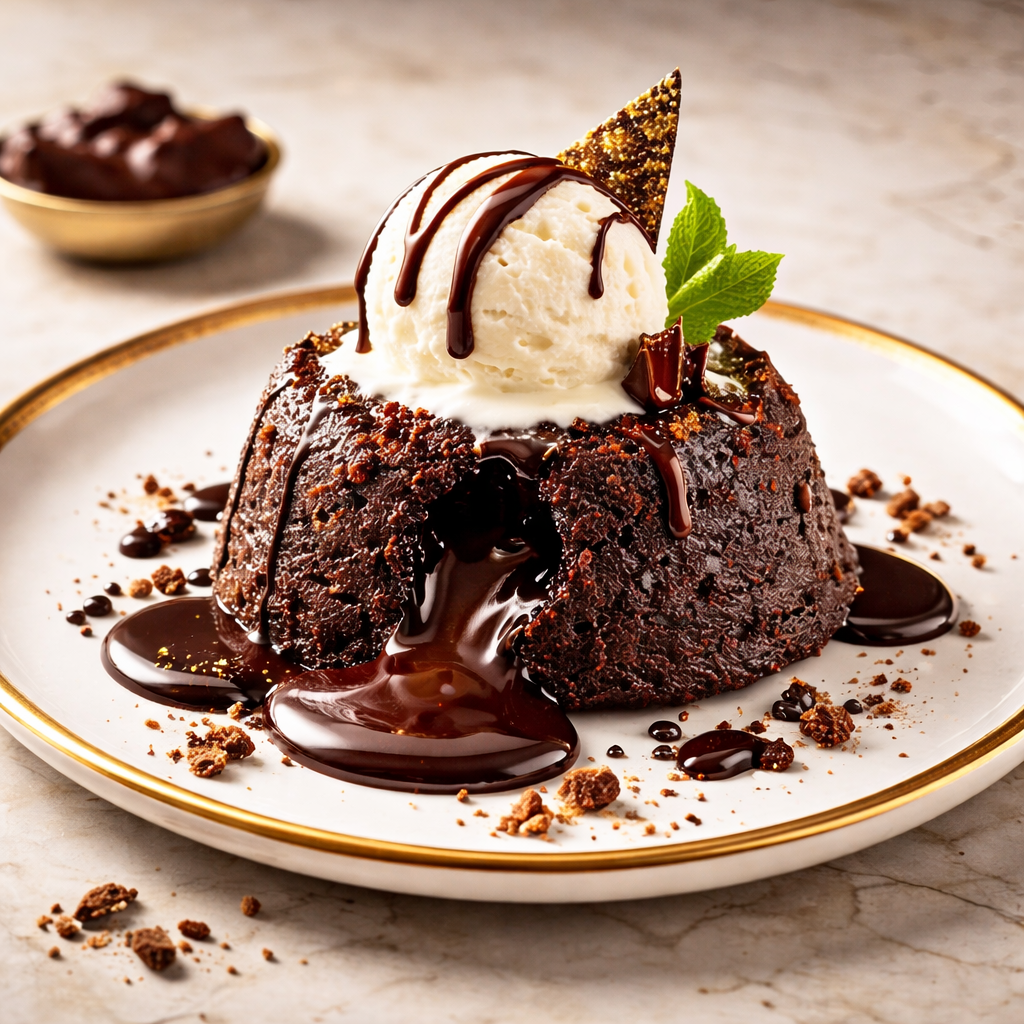 Lava Brownie With Ice Cream