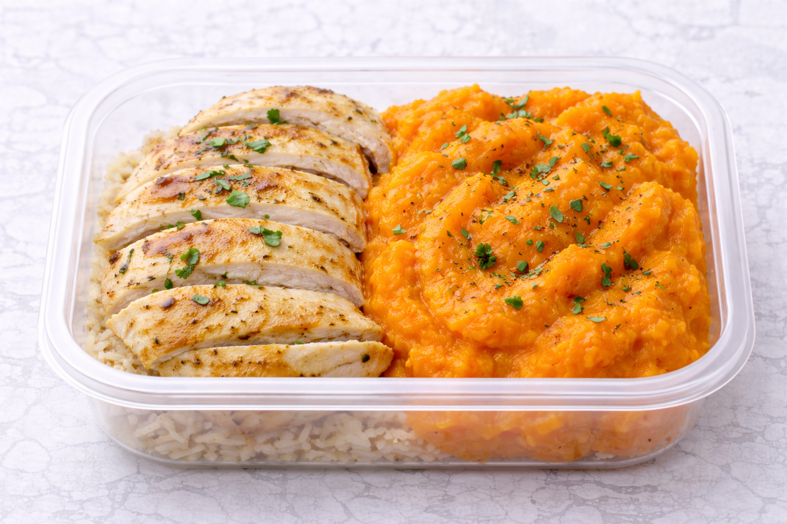 Pollo grille con acompañamiento