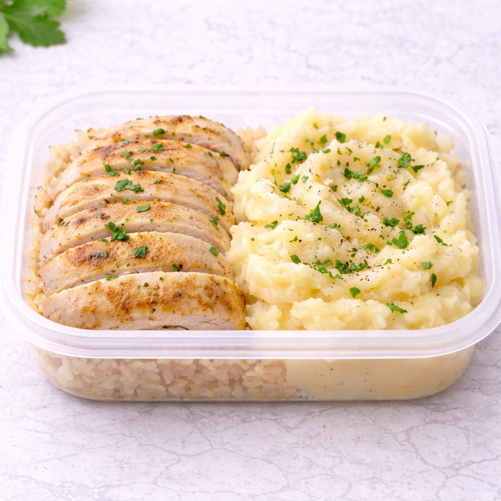 Pollo grille con acompañamiento