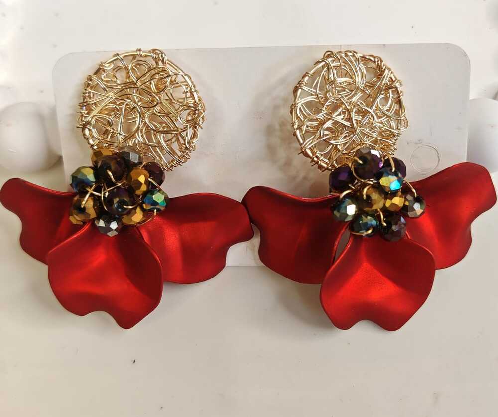 Pendientes Flor Roja
