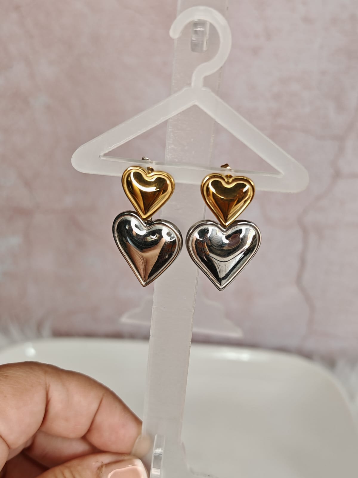 Aretes Doble Corazón