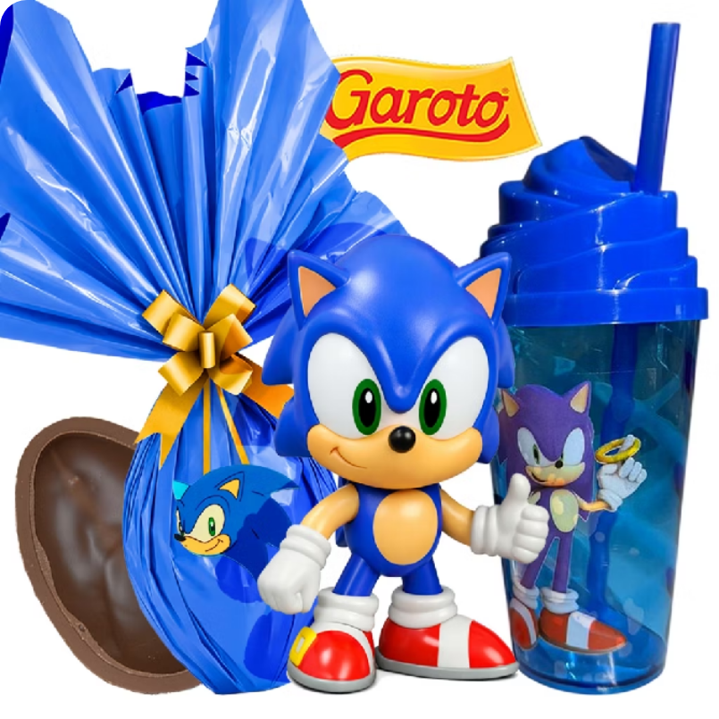 Ovo de Páscoa Sonic com Copo Garoto